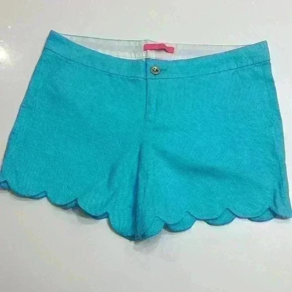 Lilly Pulitzer Size 10 Buttercup Shorts in Pool House Blue Item# 7X - Picture 2 of 7